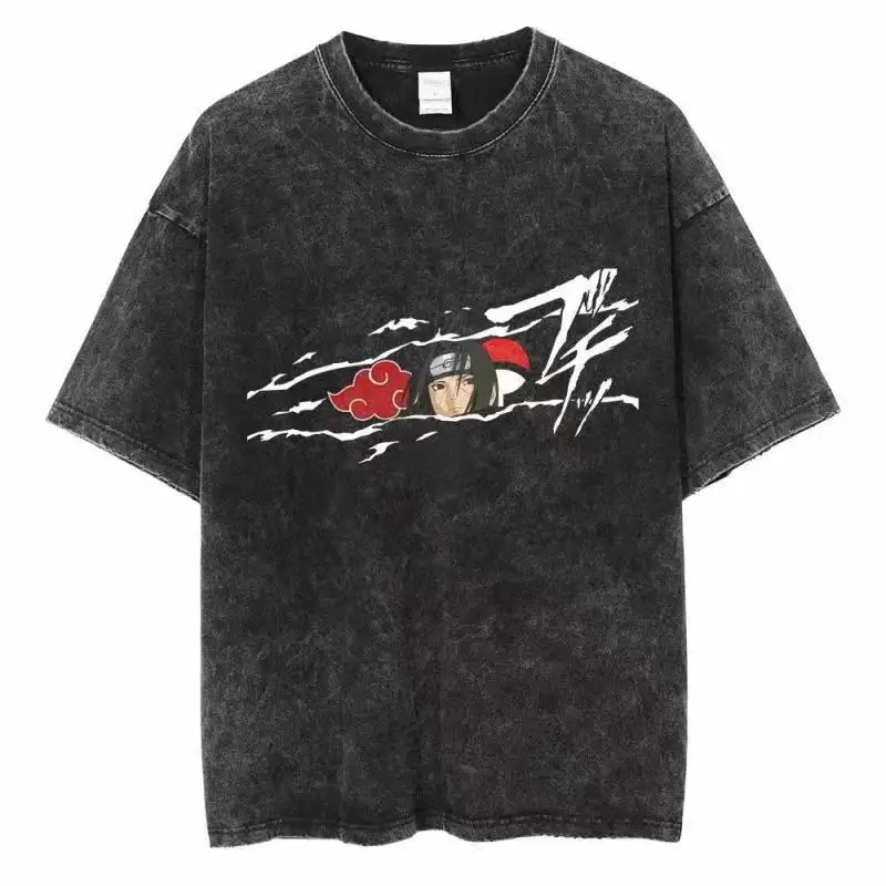 Kaos Naruto Distressed Wash un - Acid Wash Vintage Graphic T Shirt ulasan dan harga